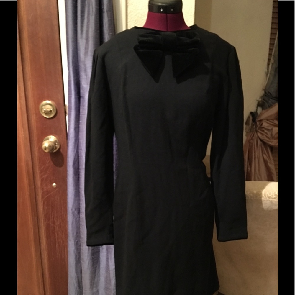 Laura Ashley black wool dress size 8